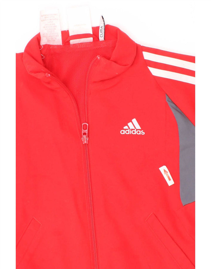 Adidas Jungen Climalite Trainingsanzug Top Jacke 4–5 Jahre Rot Farbblock
