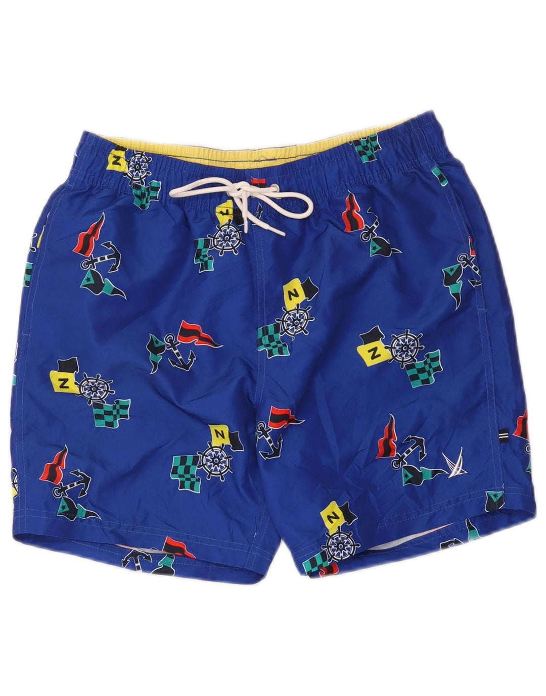 Nautica Herren Badeshorts mit Grafik, Größe S, Blau, Polyester