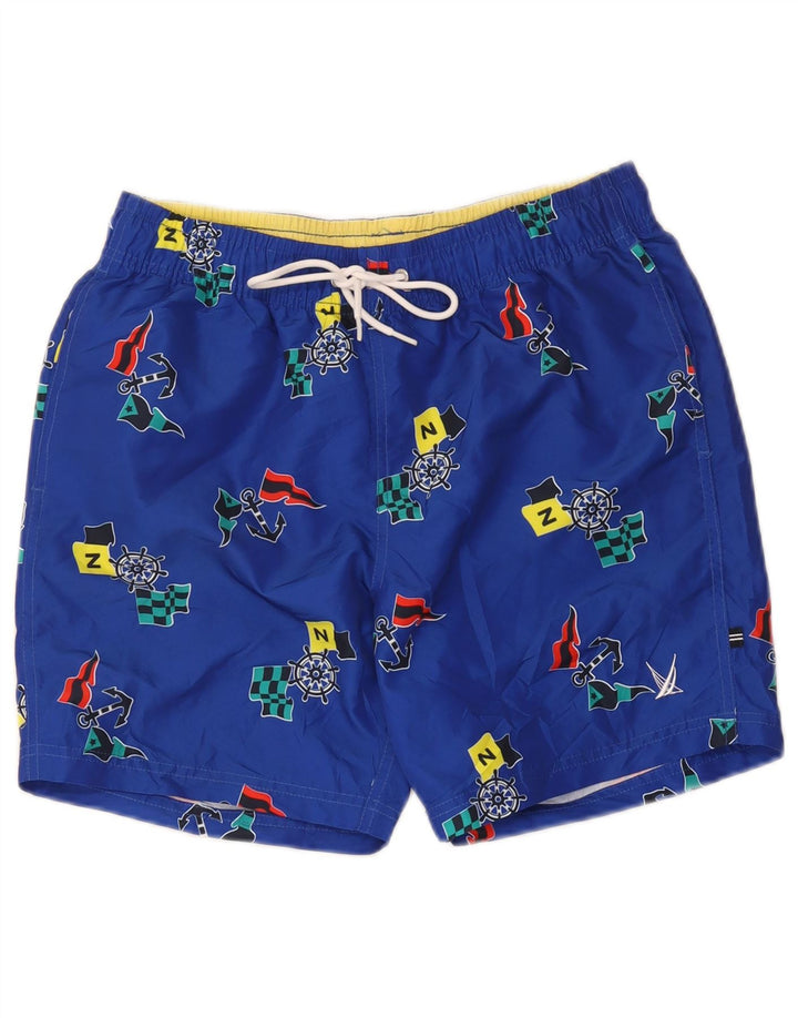 Nautica Herren Badeshorts mit Grafik, Größe S, Blau, Polyester