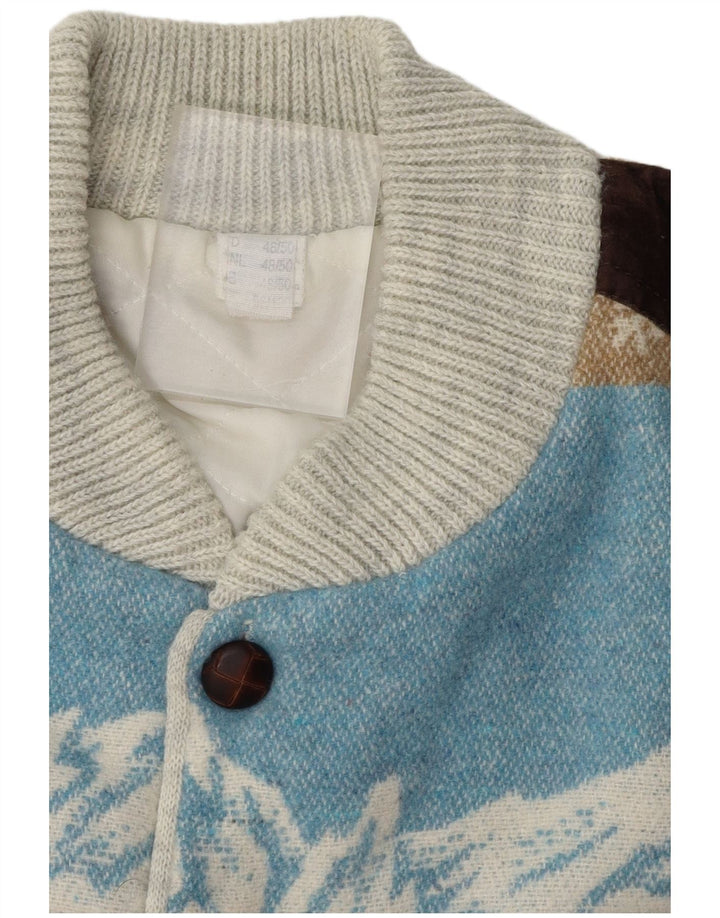 VINTAGE Herren-Cardigan mit Grafik, Gr. 48/50, mittelmehrfarbig