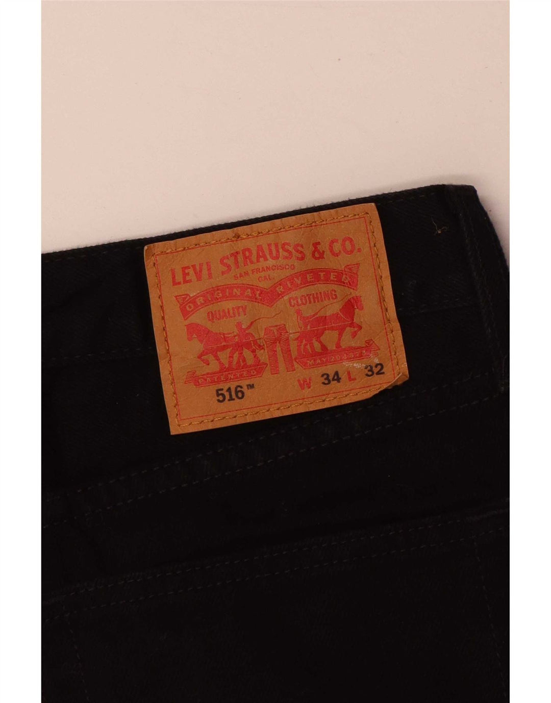Levi's Herren 516 Slim Straight Jeans W34 L32 Schwarze Baumwolle