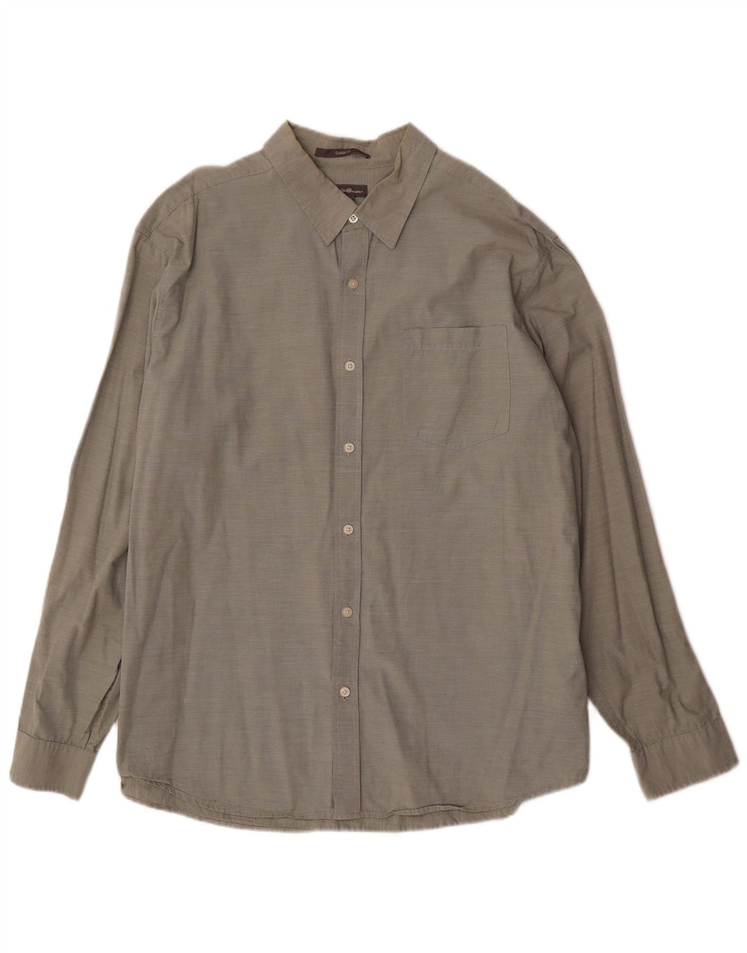 Eddie Bauer Herren-Hemd mit klassischer Passform, XL, grüne Baumwolle