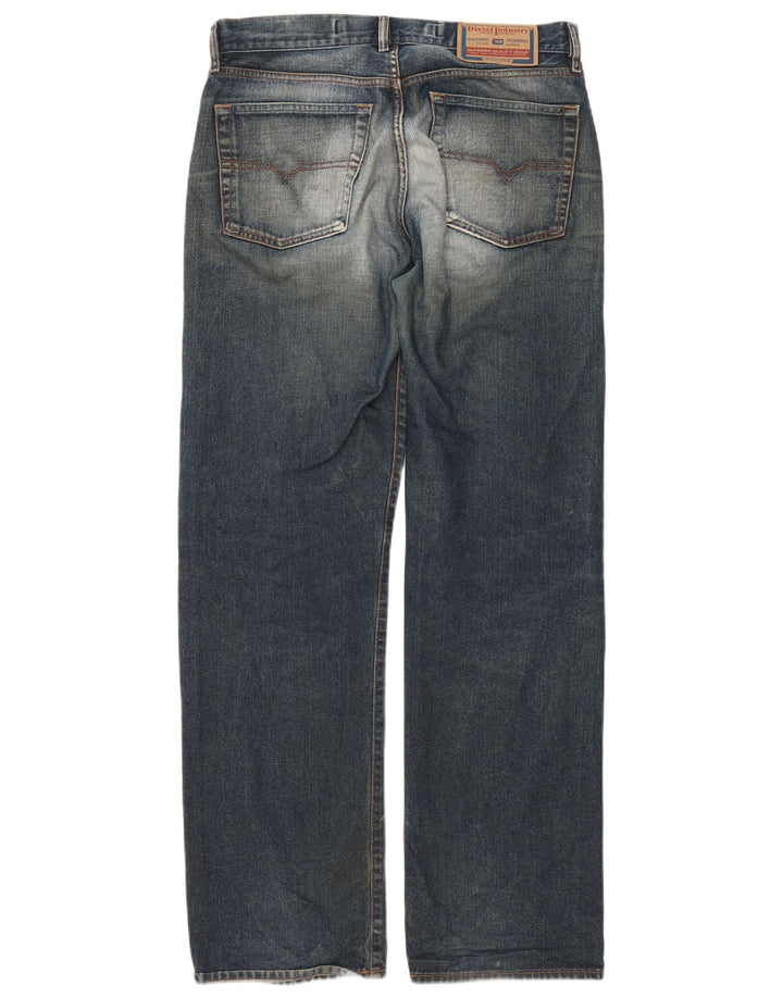 Diesel Herren Straight Jeans W34 L34 Marineblaue Baumwolle