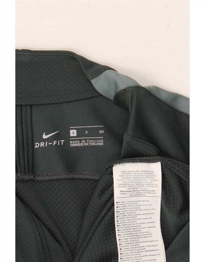 Nike Herren-Oberteil mit Reißverschluss, langärmlig, klein, grün, Polyester