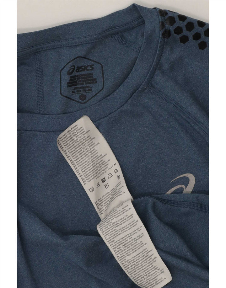 Asics Herren T-Shirt Top XL Marineblau gepunktetes Polyester