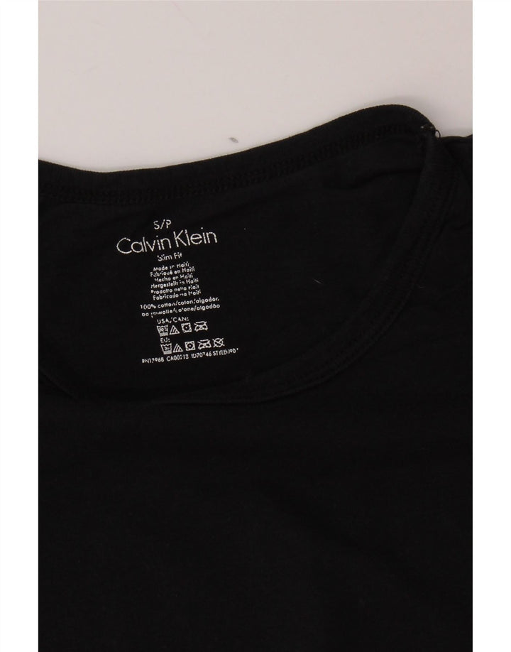 CALVIN KLEIN Herren Slim Fit T-Shirt Top Small Schwarz Baumwolle