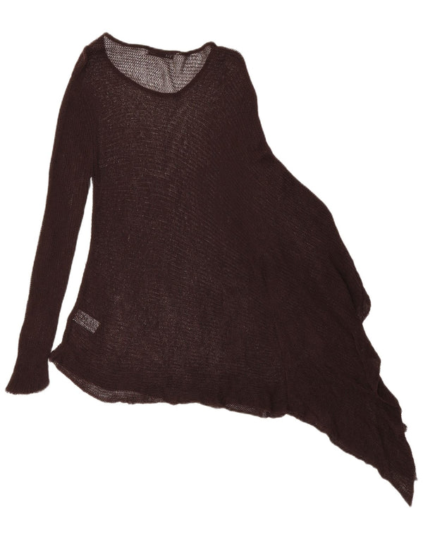 Asymmetrisches Poncho-Tunika-Oberteil von Zara für Damen, UK 16, Größe L, braun, Lyocell