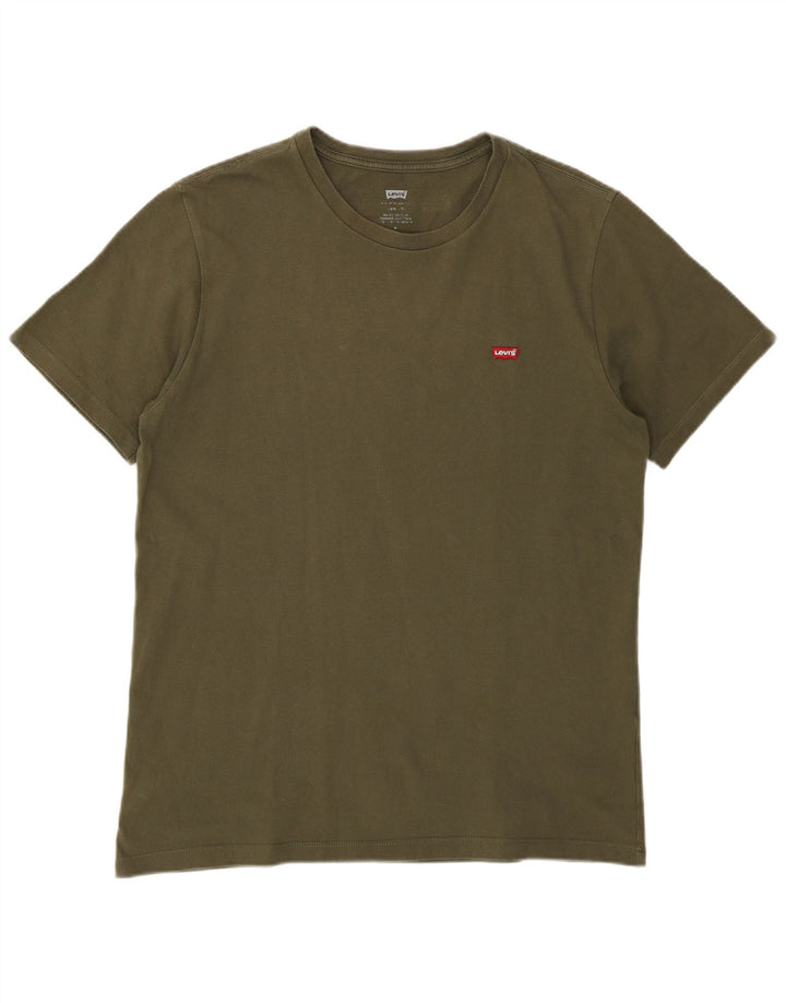 Levi's Herren Grafik-T-Shirt-Oberteil Mittel Khaki