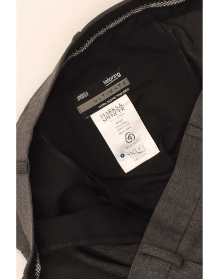 Marks & Spencer Damen-Anzughose mit Pegged-Anzug, W36, L33, graue Wolle