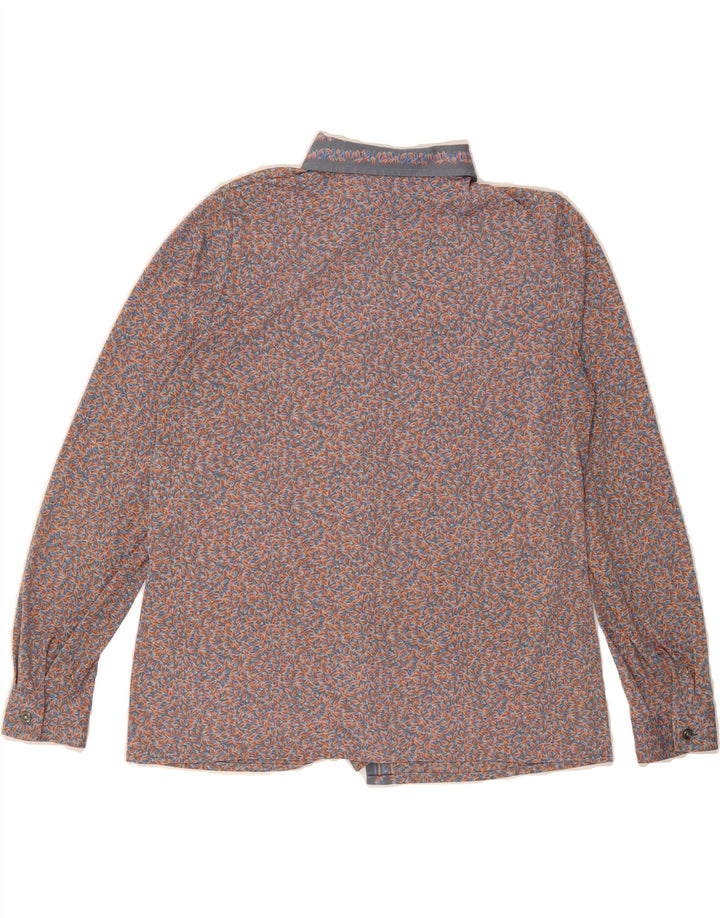 VINTAGE Womens Shirt UK 14 Large Brown Floral Vintage Vintage and Second-Hand Vintage from Messina Hembry 