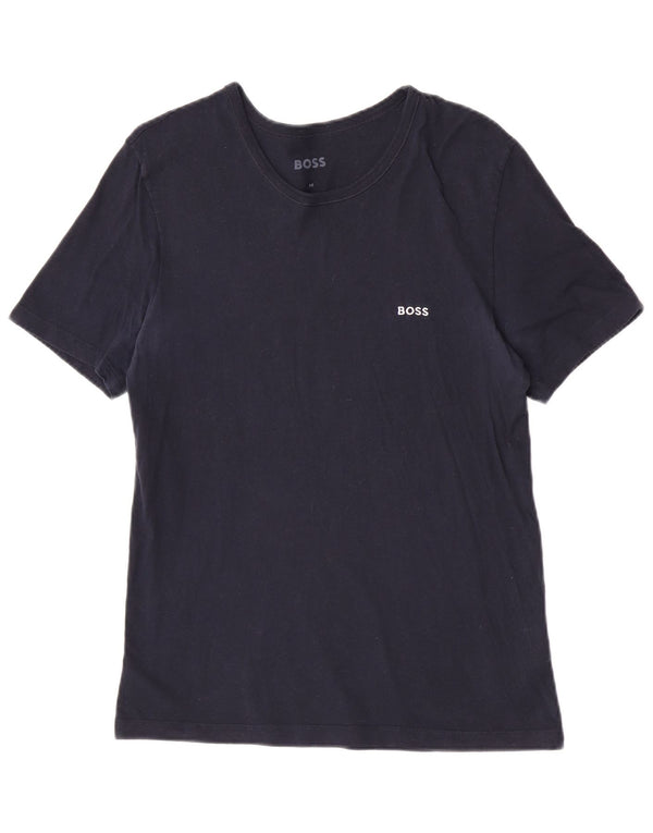 Hugo Boss Herren T-Shirt Top Medium Marineblau Baumwolle