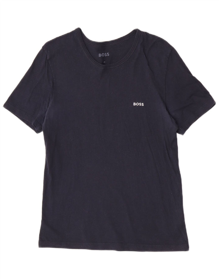 Hugo Boss Herren T-Shirt Top Medium Marineblau Baumwolle