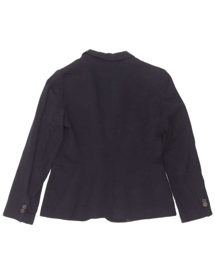 Zara Damen 1-Knopf-Blazerjacke UK 12 Mittelmarineblau