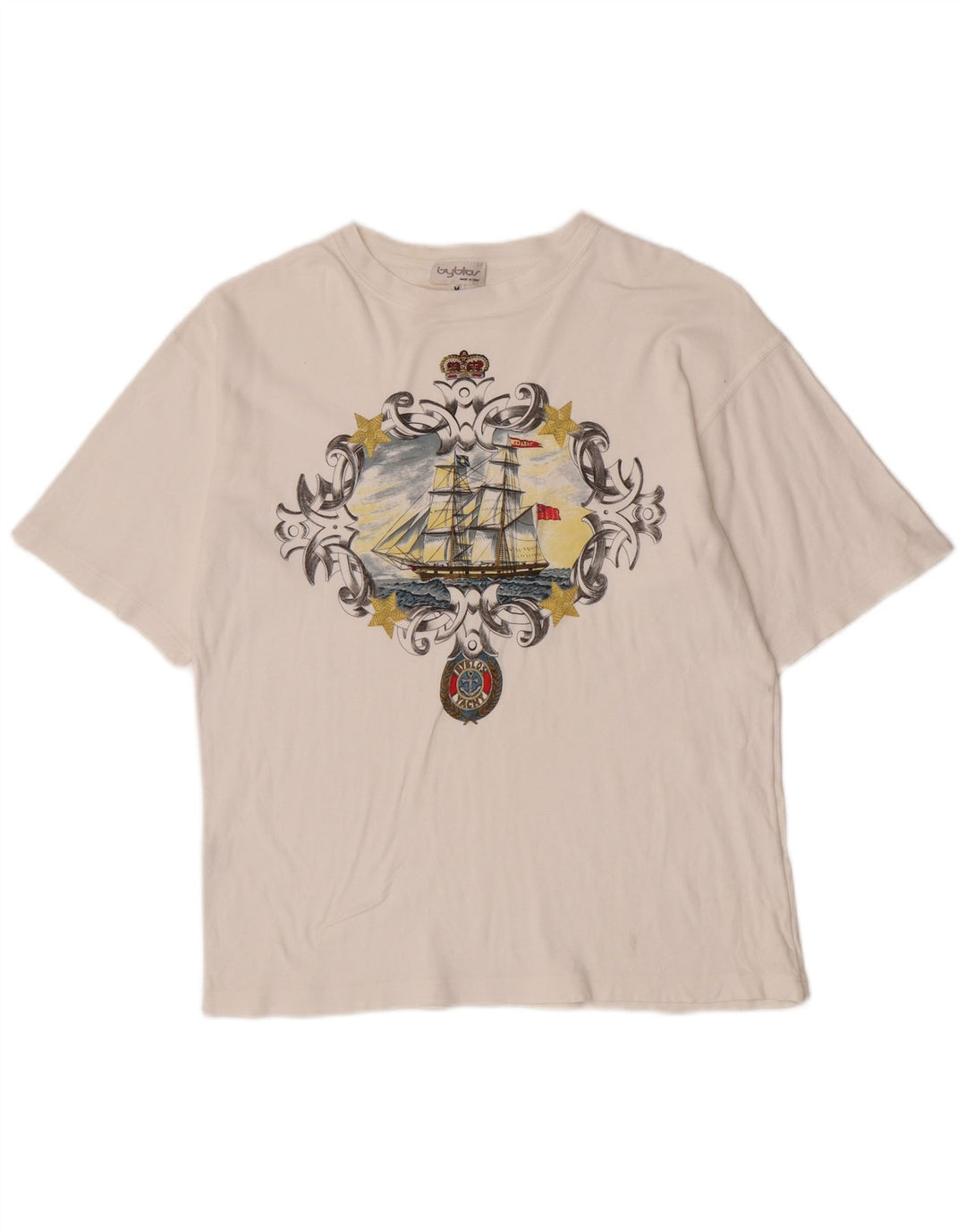 Byblos Herren-T-Shirt mit Grafik, mittelweiße Baumwolle