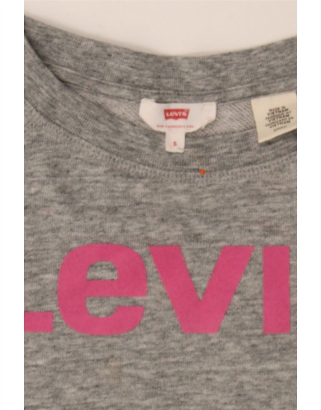 LEVI'S Womens Graphic Sweatshirt Jumper UK 10 Small Grey Cotton Vintage Levi's and Second-Hand Levi's from Messina Hembry 
