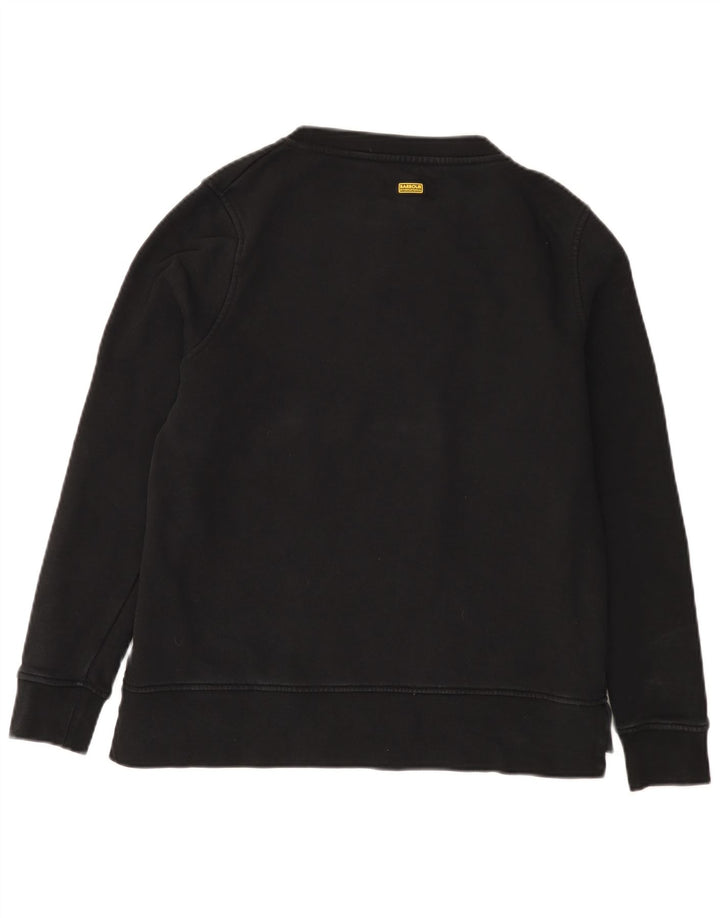 Barbour Damen Grafik-Sweatshirt-Pullover UK 12 Mittelschwarze Baumwolle