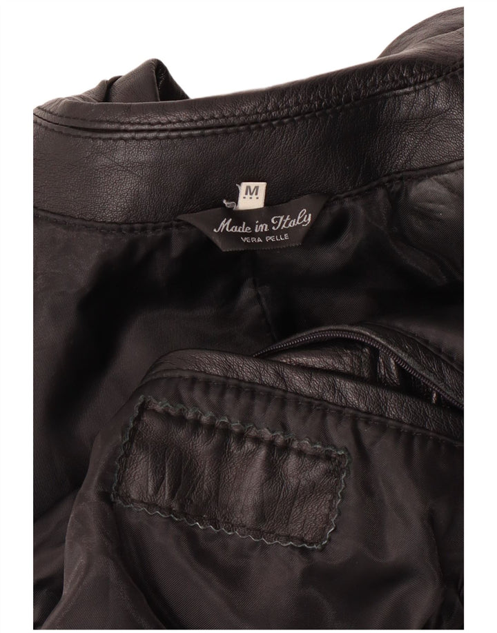 Vintage Herren Lederjacke UK 38 Medium Black Leather Classic