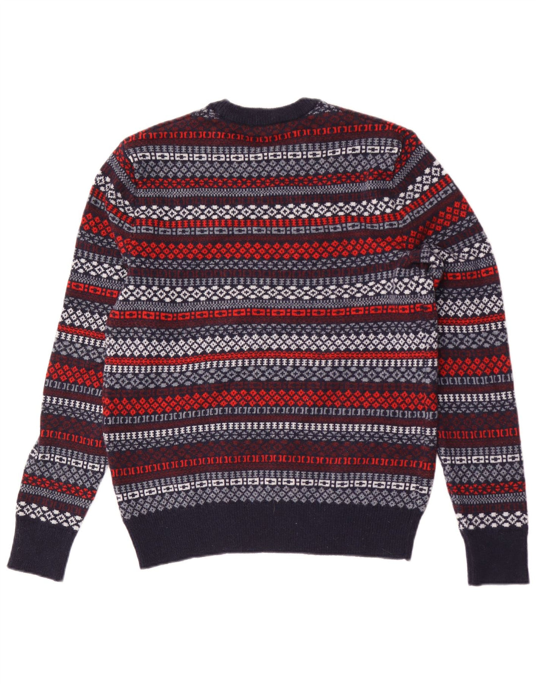 Gap Herren-Pullover mit Rundhalsausschnitt, klein, marineblaue, geometrische Lammwolle