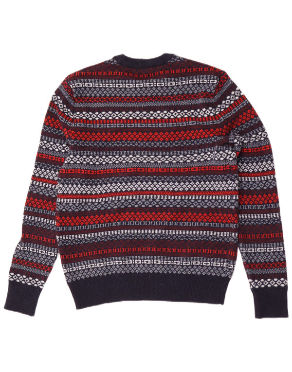 Gap Herren-Pullover mit Rundhalsausschnitt, klein, marineblaue, geometrische Lammwolle