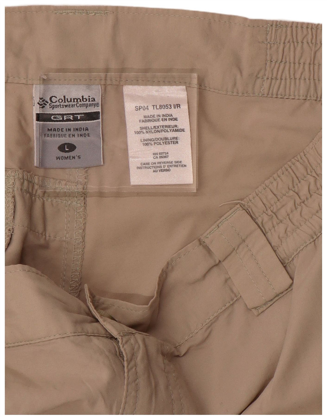 COLUMBIA Gerade Cargohose für Damen, Größe L, W32, L30, Beige, Polyester