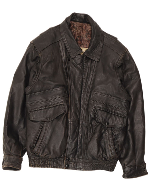 Vintage Herren Lederjacke UK 36 Kleines braunes Leder