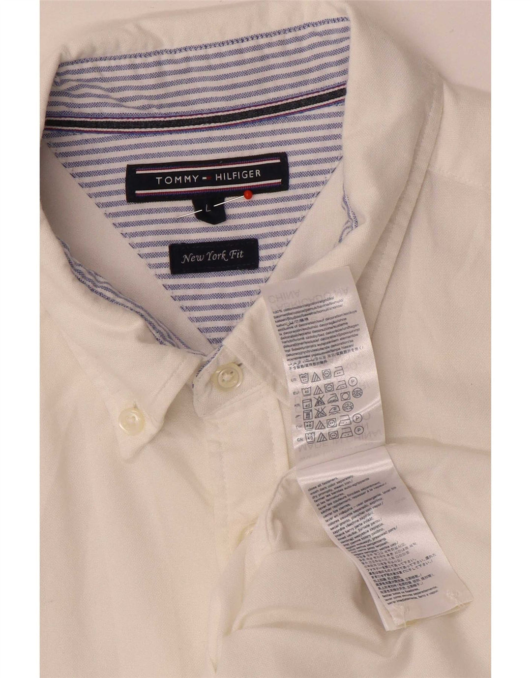 Tommy Hilfiger Herrenhemd, groß, weiße Baumwolle