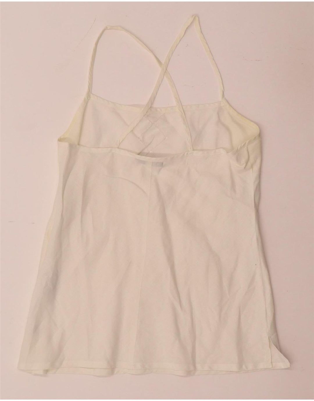 Sara Glenzer Damen Cami Top IT 46 Large Weiß Leinen