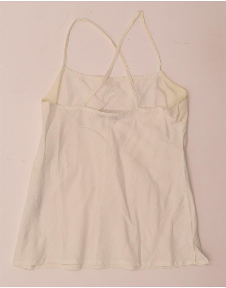 Sara Glenzer Damen Cami Top IT 46 Large Weiß Leinen
