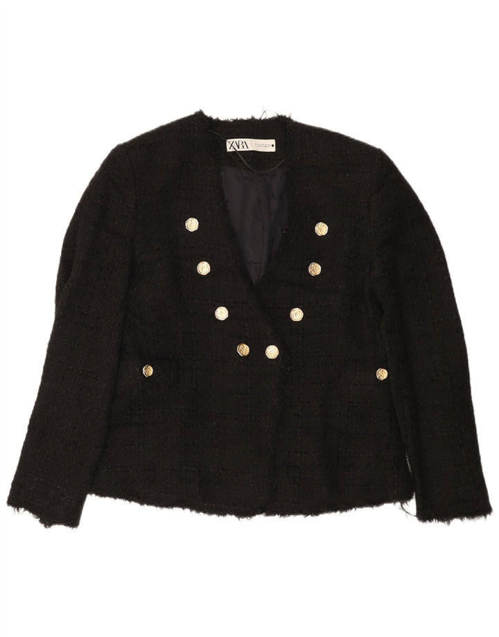 Zweireihiger Blazer für Damen von Zara, Gr. 12, mittelschwarz