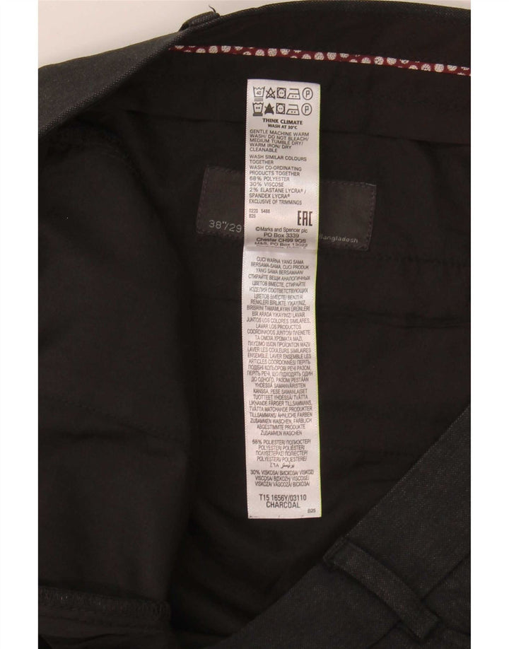 Marks & Spencer Herren-Anzughose in normaler Passform, W38 L29, grau, Polyester