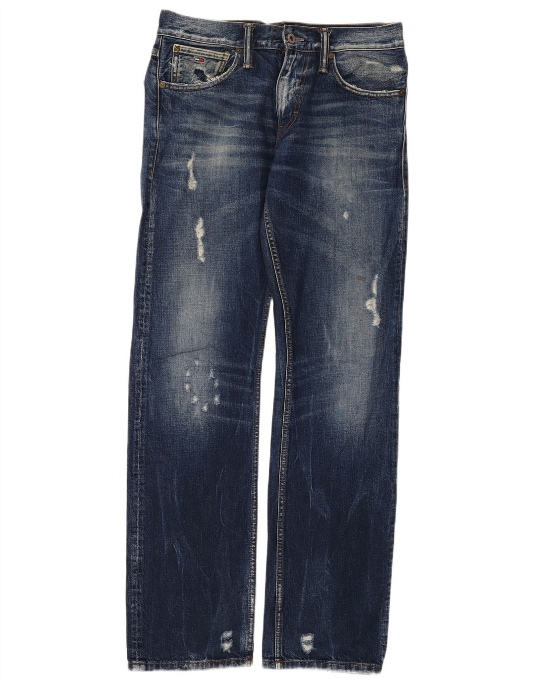 Tommy Hilfiger Damen Ryder Distressed Regular Straight Jeans W29 L32 Blau