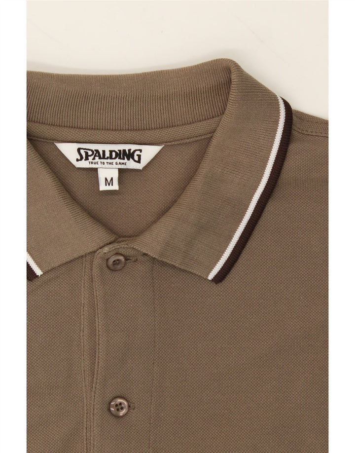 SPALDING Mens Polo Shirt Medium Brown Cotton Vintage Spalding and Second-Hand Spalding from Messina Hembry 