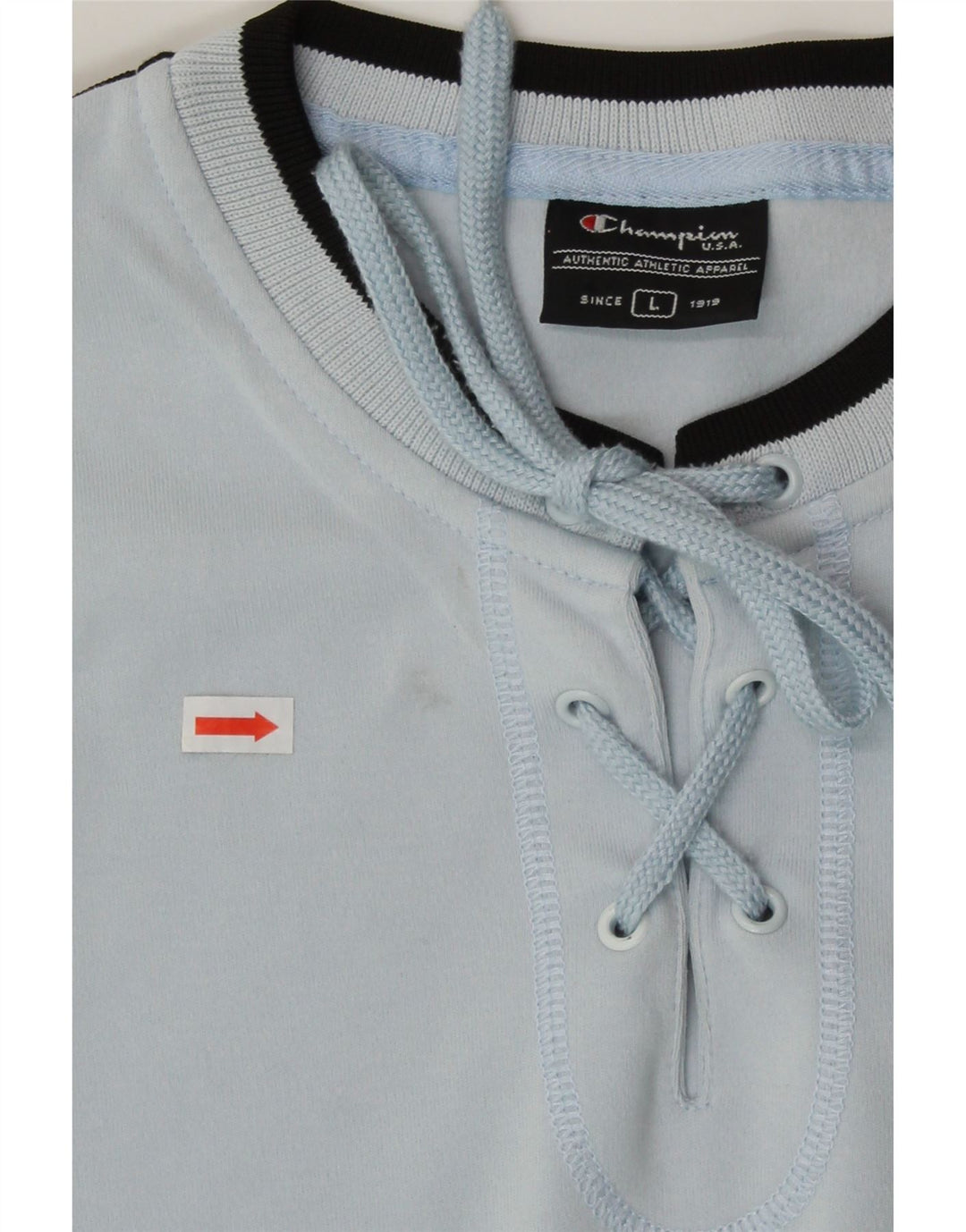 CHAMPION Womens Sweatshirt Jumper UK 14 Large Blue Cotton Vintage Champion and Second-Hand Champion from Messina Hembry 