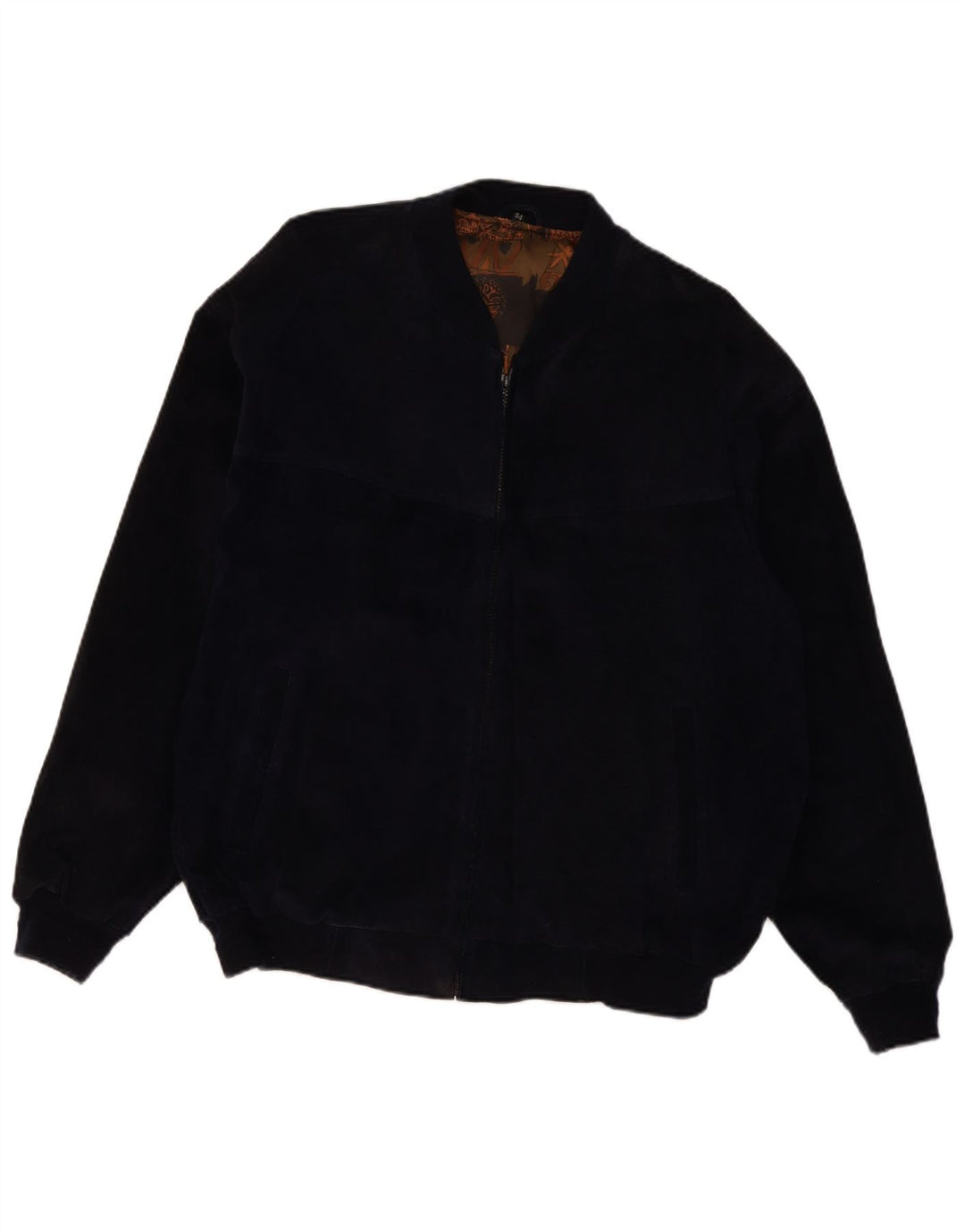 VINTAGE Herren Wildleder Bomberjacke IT 54 2XL Marineblaues Leder