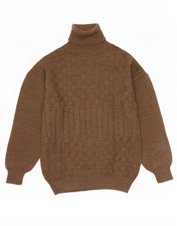 Vintage Herren Rollkragenpullover Mittelbraun