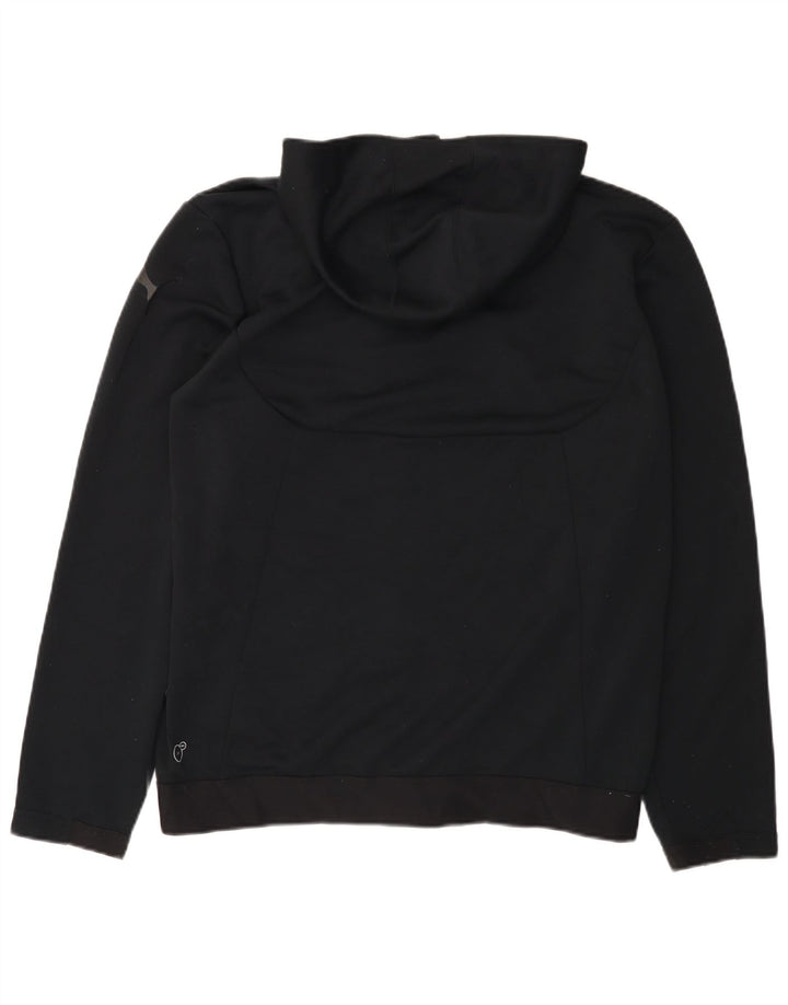 PUMA Herren-Kapuzenpullover mit Reißverschluss, groß, schwarzes Polyester