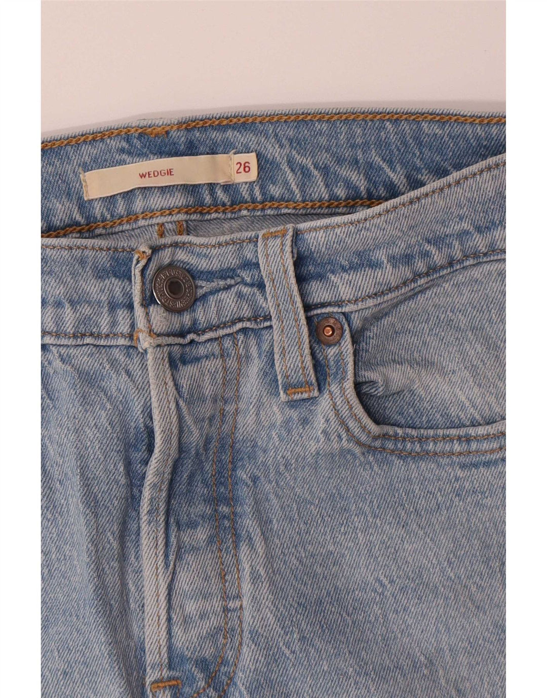 Levi's Damen Wedgie Straight Jeans W26 L27 Blaue Baumwolle