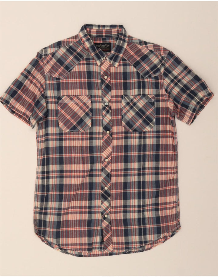 RIFLE Mens Short Sleeve Shirt Large Multicoloured Plaid Cotton Vintage Rifle and Second-Hand Rifle from Messina Hembry 