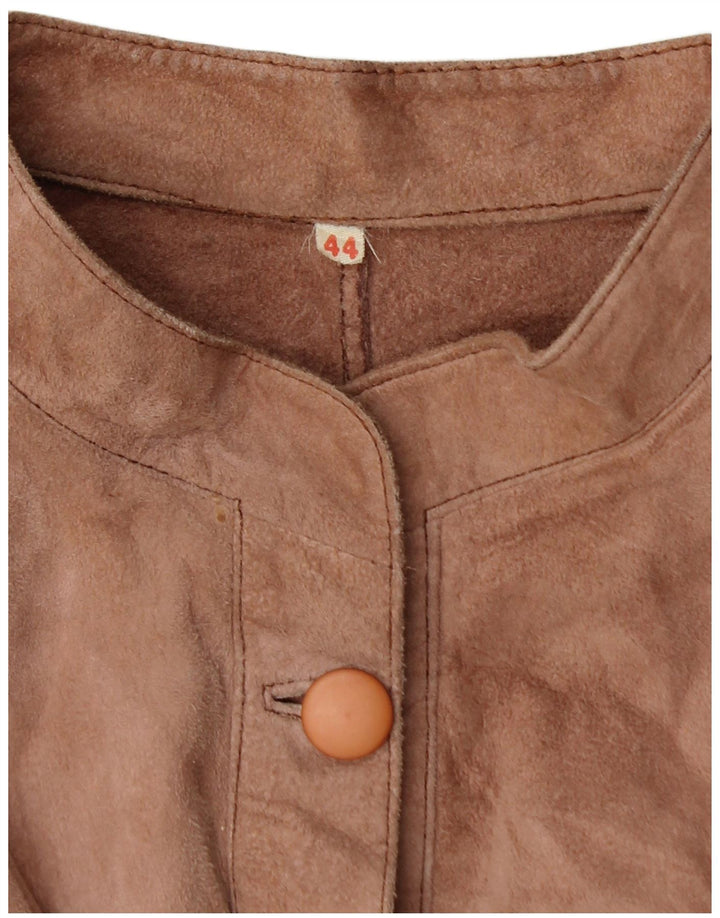 VINTAGE Damen Wildleder-Hemdbluse EU 44 XL Braun