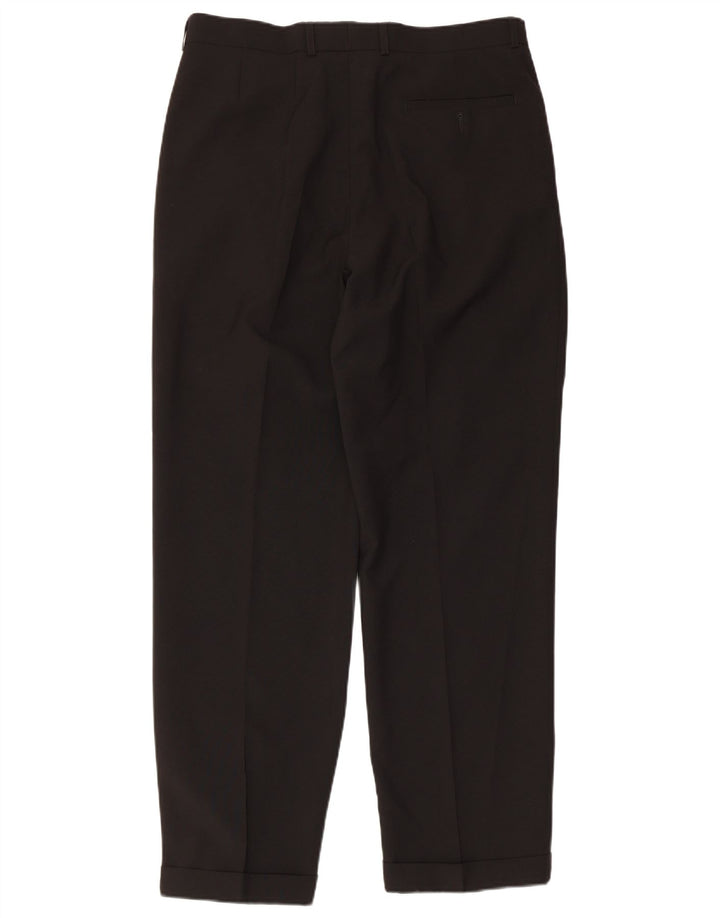 MARKS & SPENCER Herren-Anzughose mit Pegged-Anzug, W34, L31, schwarzes Polyester