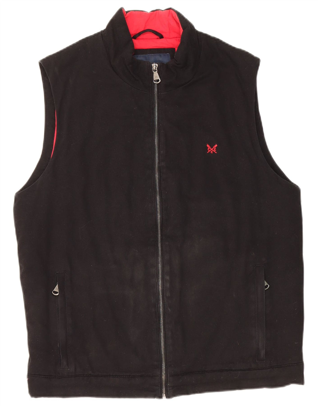 Crew Clothing Herrenweste UK 38 Mittelschwarze Baumwolle