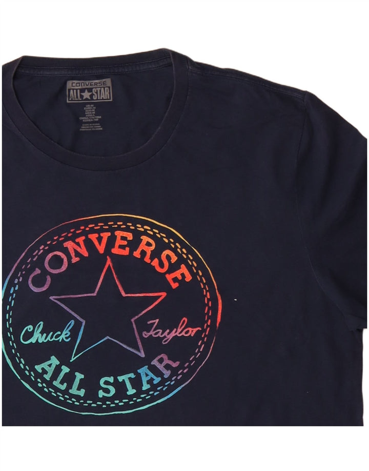 CONVERSE Herren Chuck Taylor Grafik-T-Shirt-Oberteil aus mittelblauer Baumwolle