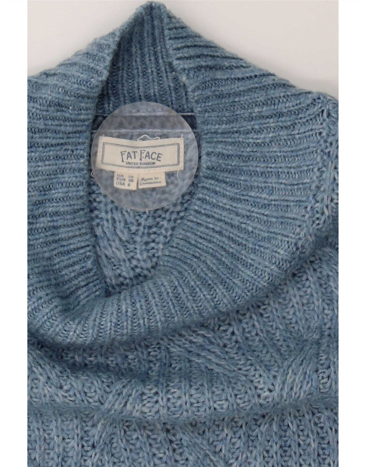 Fat Face Damen-Pullover mit Rollkragen, übergroß, Gr. 10, Größe S, Blau