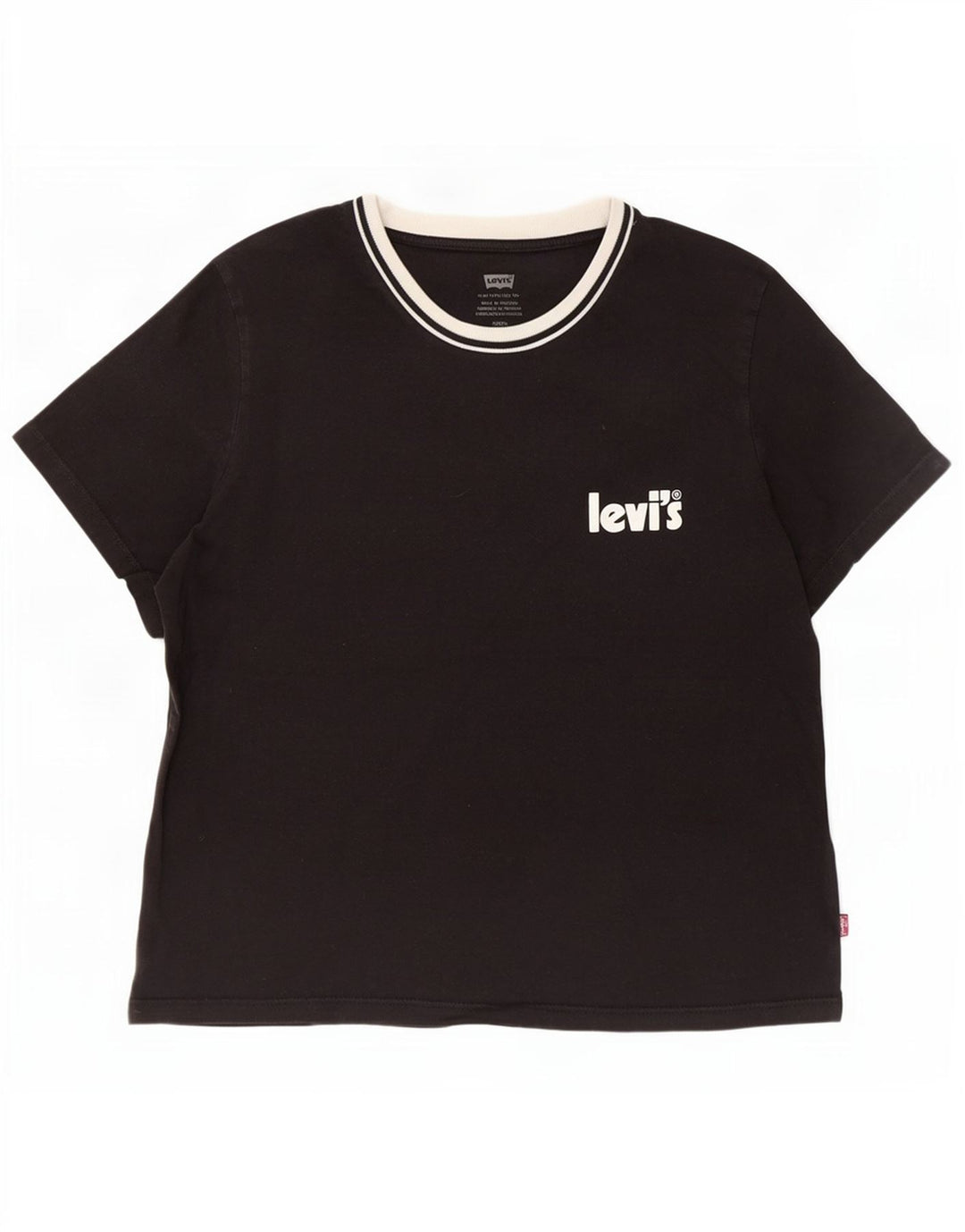 Levi's Damen T-Shirt Top UK 10 Small Schwarz Baumwolle