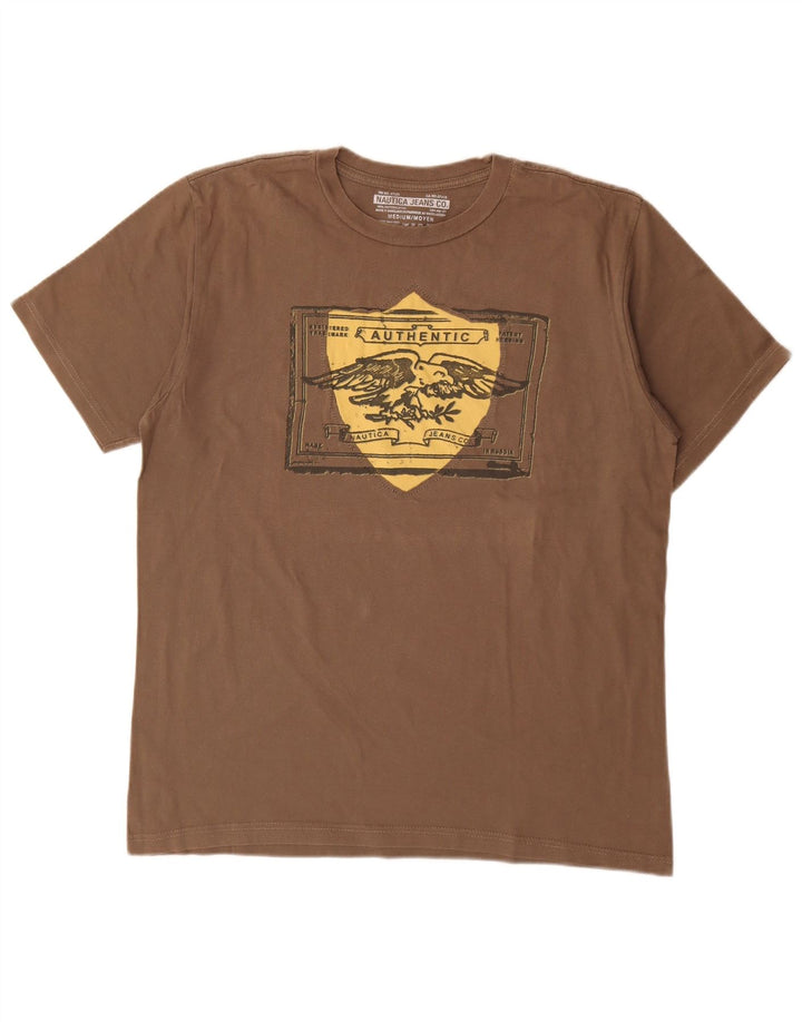 Nautica Herren-T-Shirt mit Grafik, mittelbraune Baumwolle