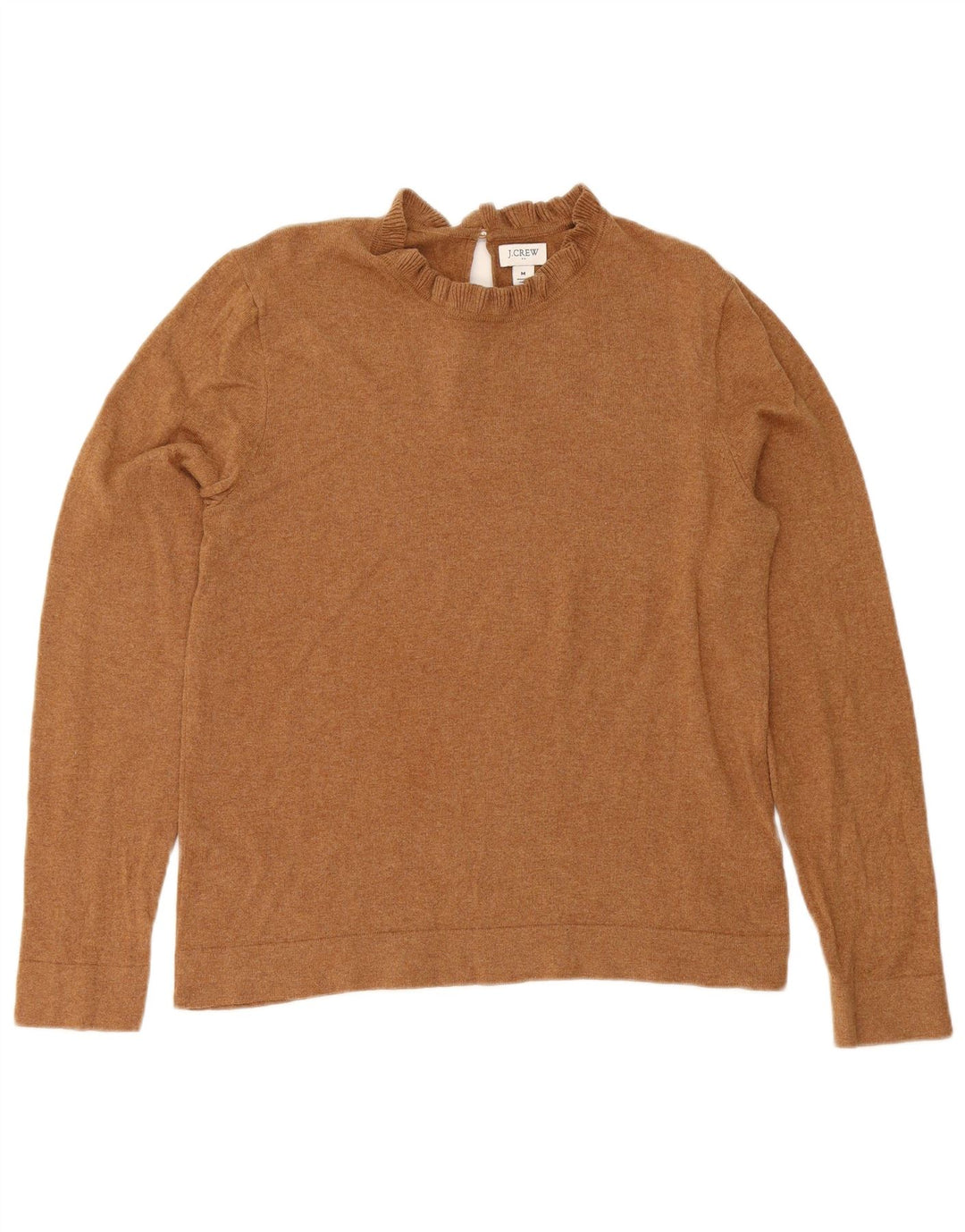 J. Crew Damen-Pullover mit Rundhalsausschnitt, UK 12, mittelbraun, Baumwolle