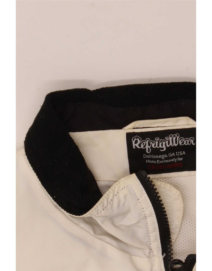 Refrigiwear Herren Bomberjacke UK 42 XL Off White Colourblock Nylon