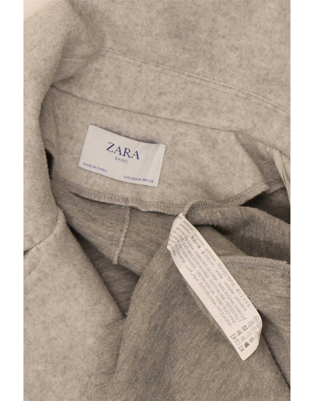 Zara Damen-Strickjacke in Übergröße, UK 14, Mittelgrau, Polyester