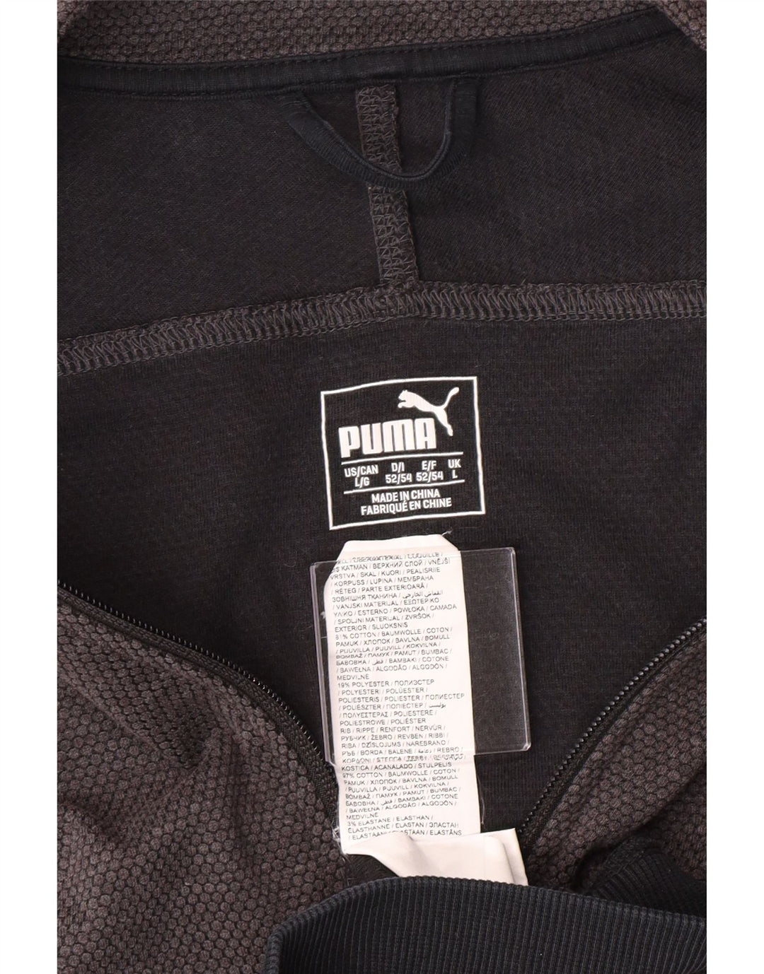 Puma Herren-Trainingsanzug-Top-Jacke, große graue Baumwolle