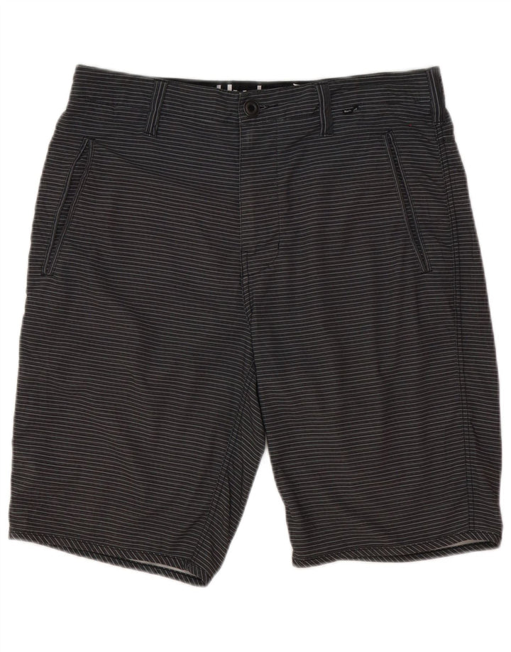 Hurley Herren Chinoshorts W31 Mittelgrau gestreiftes Polyester